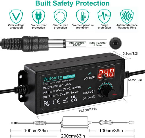 Adjustable 24v dc power - 3v-24v,
