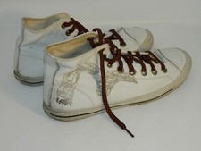 Vintage Evisu leather Converse style Hi Top trainer boots size 8 ...very rare