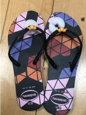 Havaianas Slim WOMENS Triangle Flip Flops Sandals - Multicolored