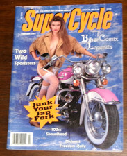 Vintage February 1991 SUPERCYCLE Magazine Biker Babes, Custom Motorcycles
