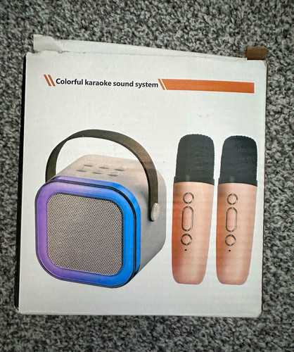 Portable blue karaoke system - portable,