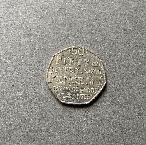 50p coin 2005 samuel - samuel, johnson's