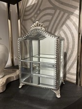 Small Silver Glass mirrored display cabinet perfect for jewellery/perfumes