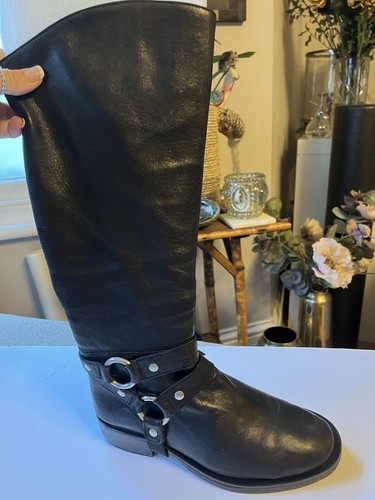 Dkny black leather knee - dkny,