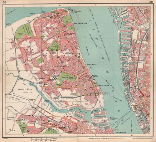 Wallasey town city plan - wallasey,