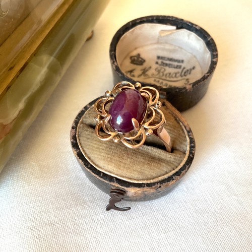 Star ruby ring cocktail - star,