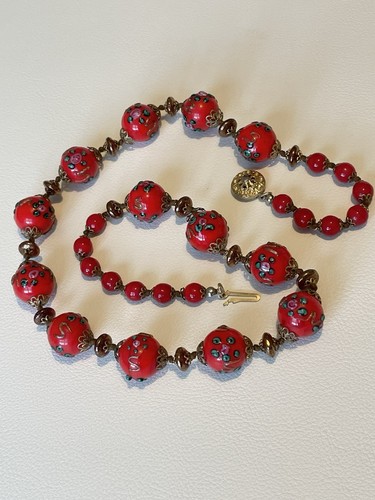 Vintage red murano glass - red,