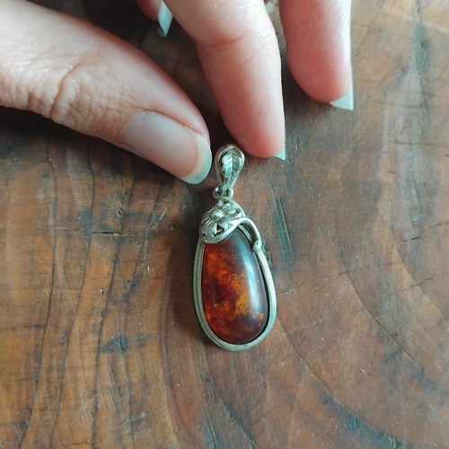 Sterling silver vintage amber - sterling,