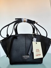 River Island Womens Tote Bag Black Leather Wing Grab Handle new with tags