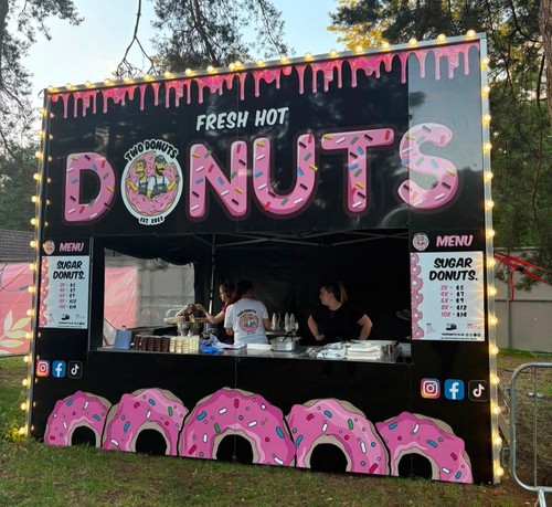 Two donuts fresh hot - two,