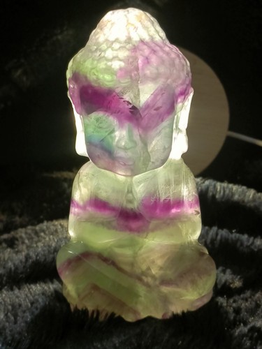 Flourite buddha carving 572g - buddha,