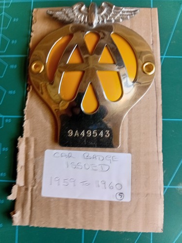 Vintage car badge - vintage, aa