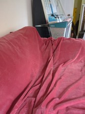 Vintage Marks And Spencer St Michael Cotton Velvet Pair Curtains Raspberry Red