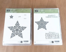 Stampin' Up Christmas Star Stamps 2 Sets Bright & Beautiful Star Sentiments Used