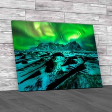 Captivating Winter Northern Lights A Frozen Canvas Print Large Picture Wall Art