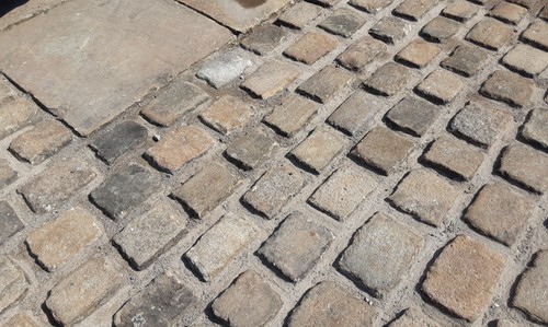 Reclaimed gritstone setts - reclaimed,