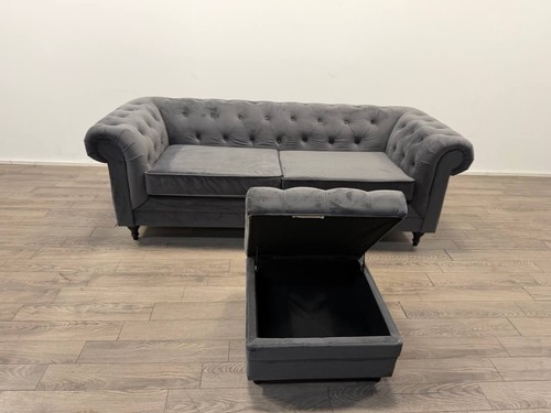 Chesterfield charcoal velvet - charcoal,