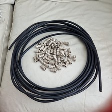 JOB LOT of 63 : Twist on F Type Coaxial Aerial Plug Connectors + 7 meters Cable
