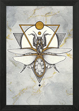 Orchid mantis gold framed - orchid,