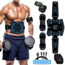 Rechargeable EMS Abdominal Muscle Stimulator ABS Trainer Toner Fitness Belt