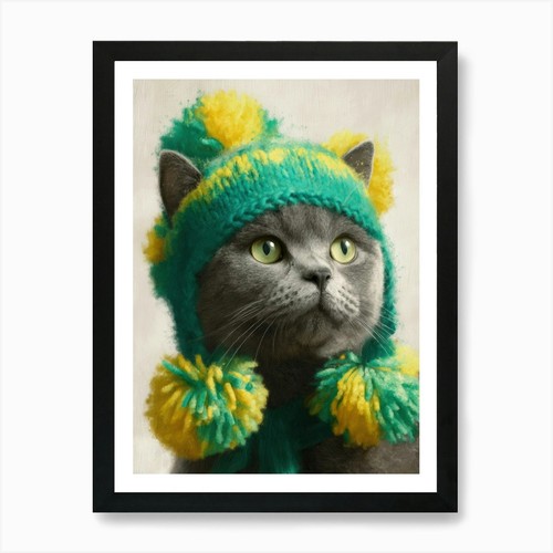 British shorthair cat - cat, art