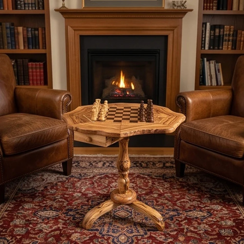 Handcrafted olive wood chess - handcrafted,