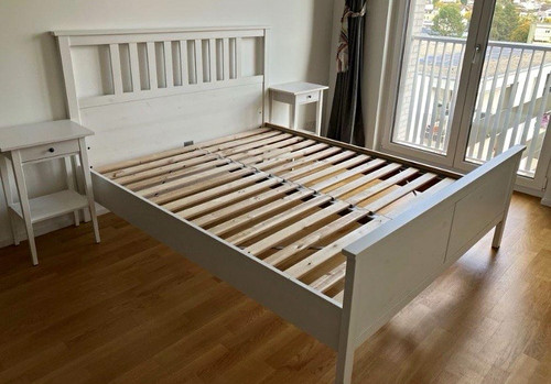 Ikea double bed frame - ikea, white