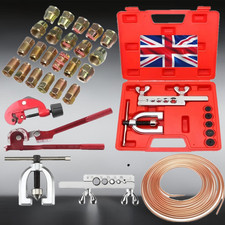 Copper Pipe Flaring Tool Cutter Bender 3/16" Unions Nuts Brake Lines Repair Kit