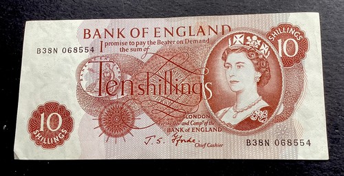 1967 ten shilling note - 1967, js
