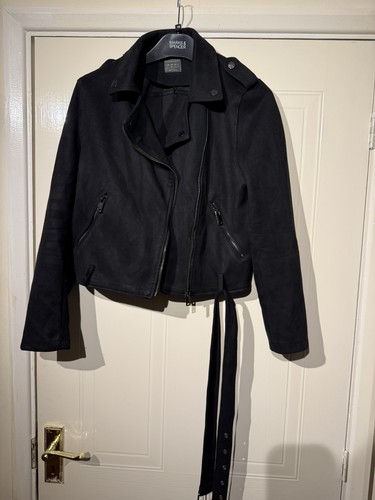 Primark black faux suede biker - faux,