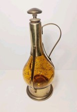 Vintage Art Deco Glass & Brass