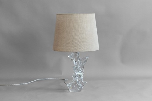 Mid century glass table - mid-century, lamp