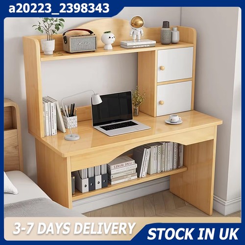 Computer desk writing - computer, shelves