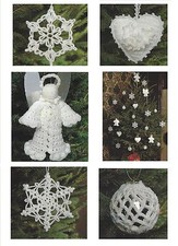 Christmas Tree Decorations Crochet Patterns Fairy Star Heart Angel  4ply  800