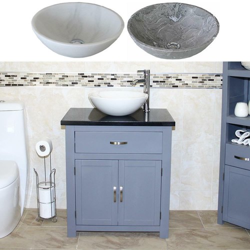 Bathroom vanity grey painted - bathroom,