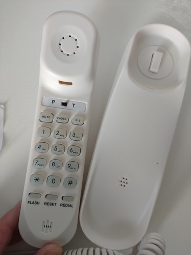 White corded landline - white,