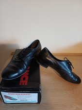 Supadance mens black leather dance shoes size 11.5 extra wide, Style 9000