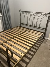 King Size Wrought Iron Slatted