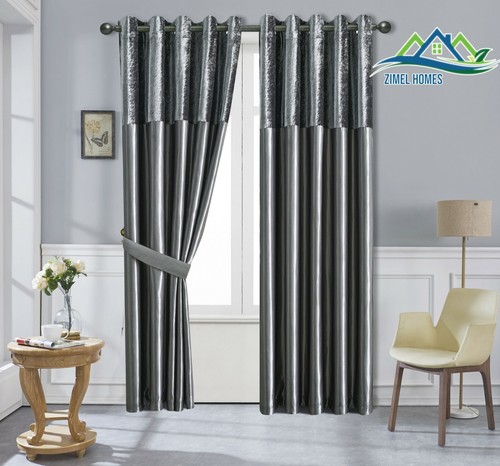 Crushed velvet band curtains - crushed,