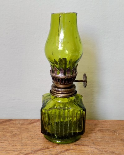 Vintage miniature green glass - vintage,