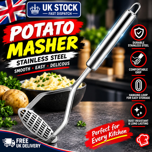 Stainless steel potato masher - stainless,