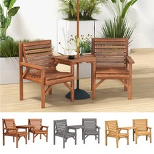 Wooden garden love seat - love,