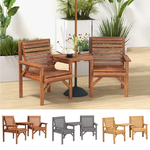 Wooden garden love seat - garden, 2