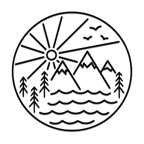 Camper van mountain - camper, sticker
