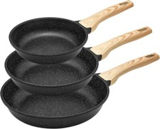 Non Stick Frying Pan Deep Stir Frying Pan with Soft Touch Handle Induction Pan