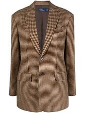 Ralph Lauren Mens Blazer Jacket Cream Houndstooth 100% CASHMERE Made in Italy 