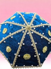 Teal (Fancy) Wedding Mehndi Party Decor Pakistani Hand-made Umbrella UK SELLER