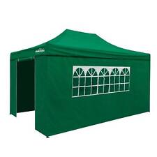 Premium 3x4.5m Pop-Up Gazebo & Side Walls with Carry Bag, Stakes, Weight - Green
