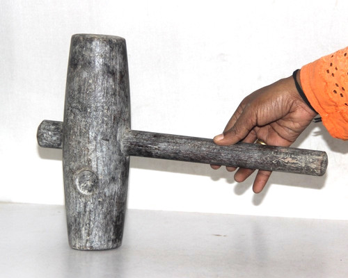 Vintage wooden hammer with - wooden,
