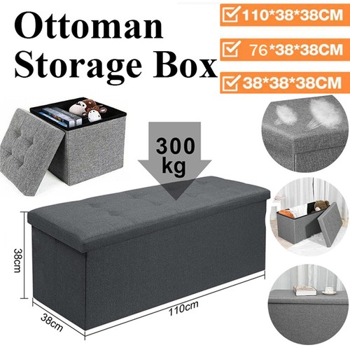 Folding ottoman storage box - folding,